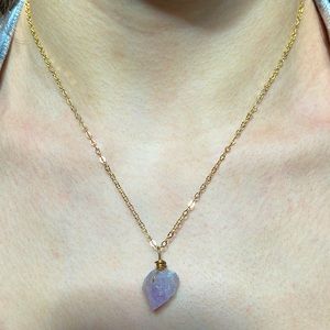 Amethyst necklace in gold plated chain